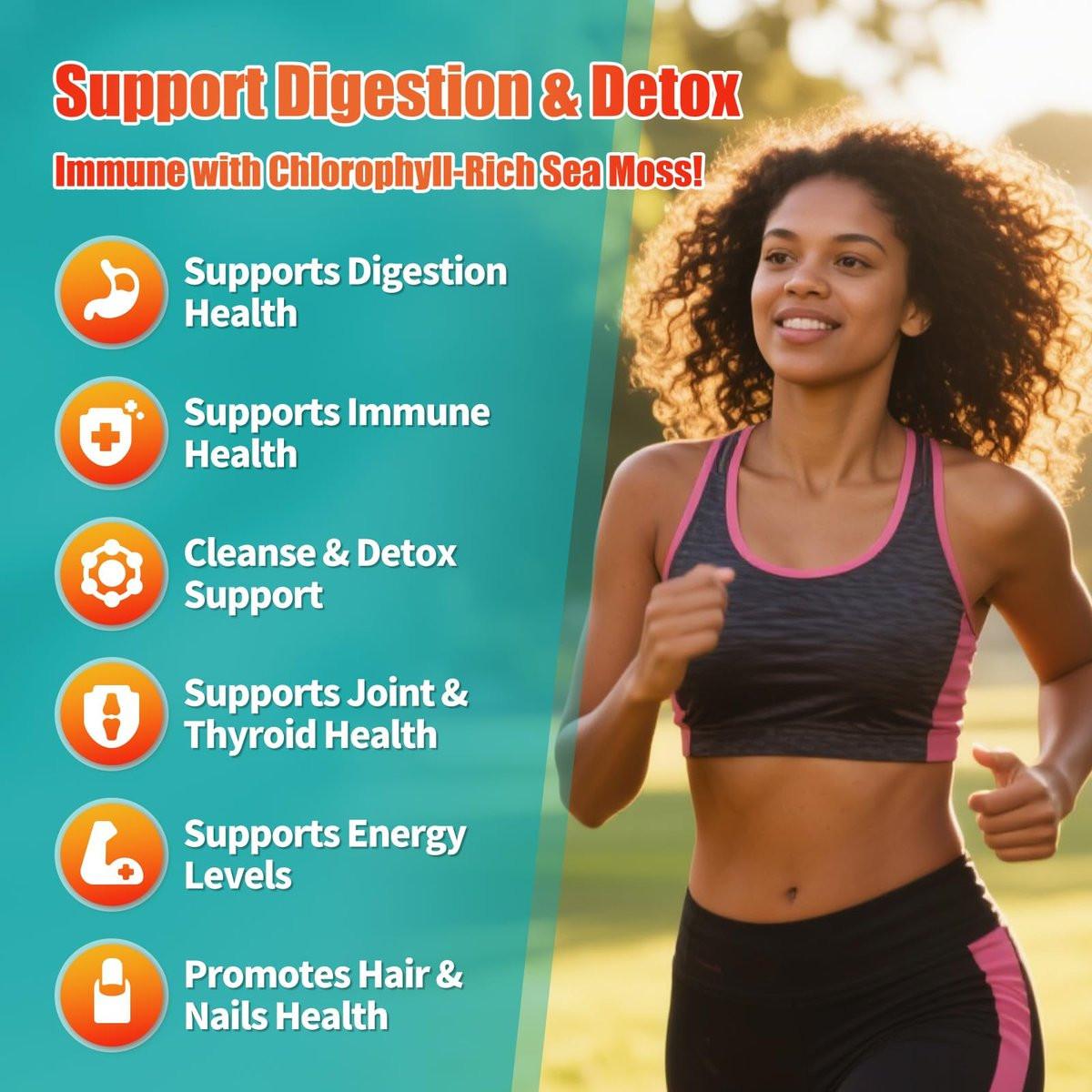 Sea Moss Drops - Irish Sea Moss Chlorophyll Liquid with Black Seed Oil, Ashwagandha, Moringa, Turmeric, Elderberry, Mullein, Seamoss Gel Supplement for Gut & Liver Cleanse, Immune Support - Vegan 2 Oz - görsel 7