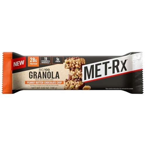 MET-Rx Big 100 Granola Protein Bar, Meal Replacement Bar, 32G Protein, Peanut Butter Chocolate Chip, Pack of 9 - görsel 7