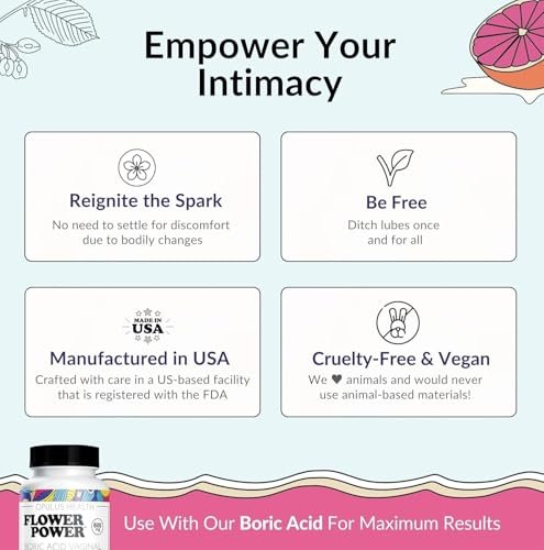 Flower Power Vaginal Moisture Support Gummies — Vaginal Dryness Supplement for Women | Powdered Slippery Elm Bark, Sugar Free, Blueberry Flavor | Supports Vaginal Wellness & Hydration | 60 Gummies - görsel 14