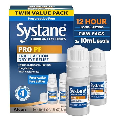 Systane PRO PF Lubricating Eye Drops for Dry Eyes, 2 x 10 mL, Preservative Free with Hyaluronate, Triple-Action Formula to Hydrate, Restore & Protect, Multi-Dose Bottle - görsel 5