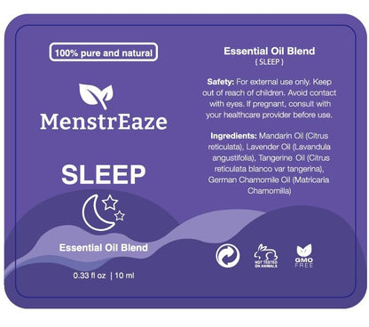 Natural Sleep Essential Oil Roll On, 100% Natural Deep Relaxation Blend with Lavender, Chamomile, Sweet Orange Aromatherapy Oils, 10ml