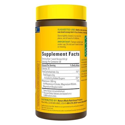 Nature Made High Absorption Magnesium Complex Drink Mix Powder, Magnesium Citrate, Glycinate & Malate 3-in-1 Blend, Pink Lemonade Flavor, 96 g, 30 Day Supply - görsel 16