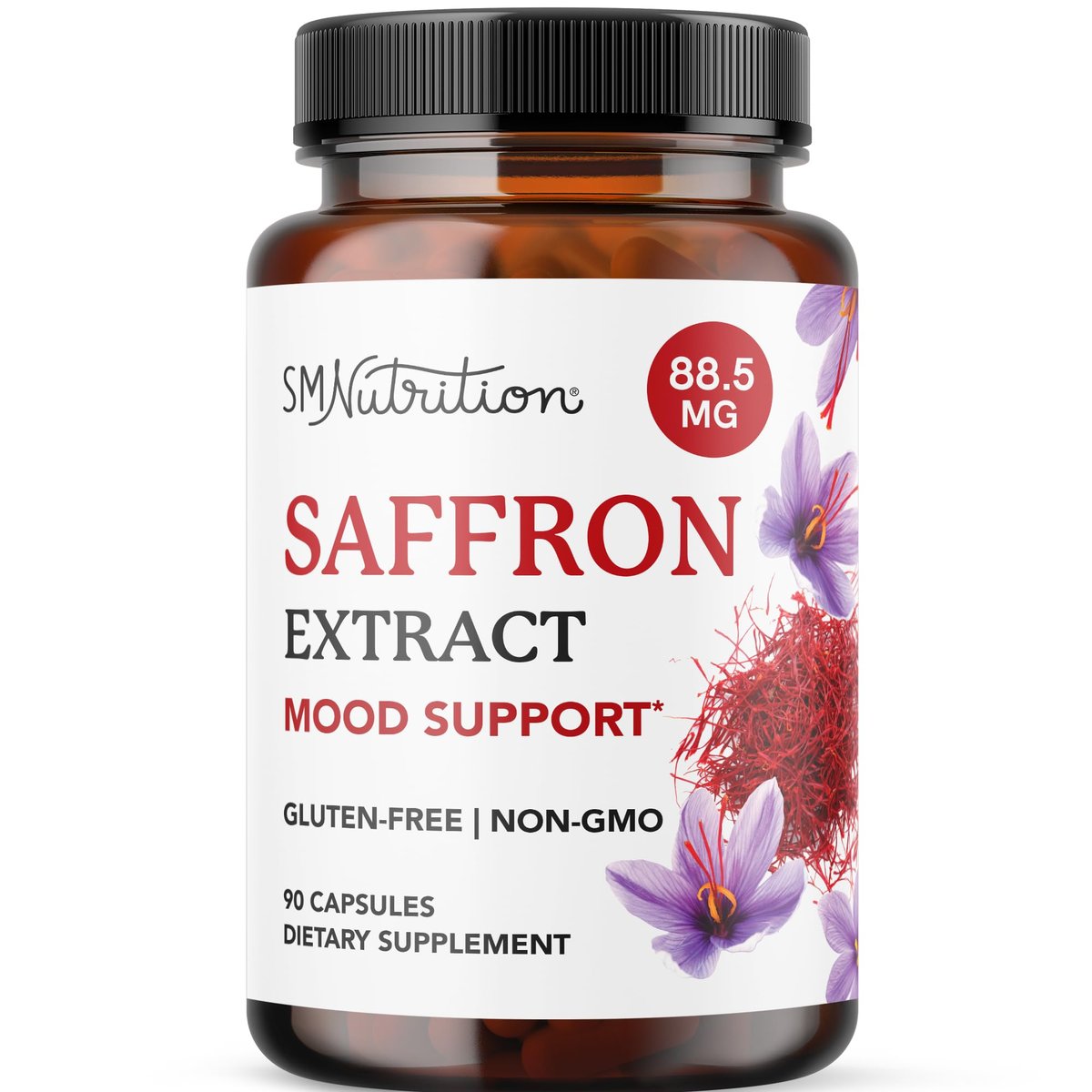 Saffron Supplements 88.5mg | 3-Month Supply | Pure Saffron Extract Capsules for Mood, Focus, Eye Health & Energy Balance Support | Crocus Sativus Extract | Gluten-Free & Non-GMO | 90 Capsules - görsel 1
