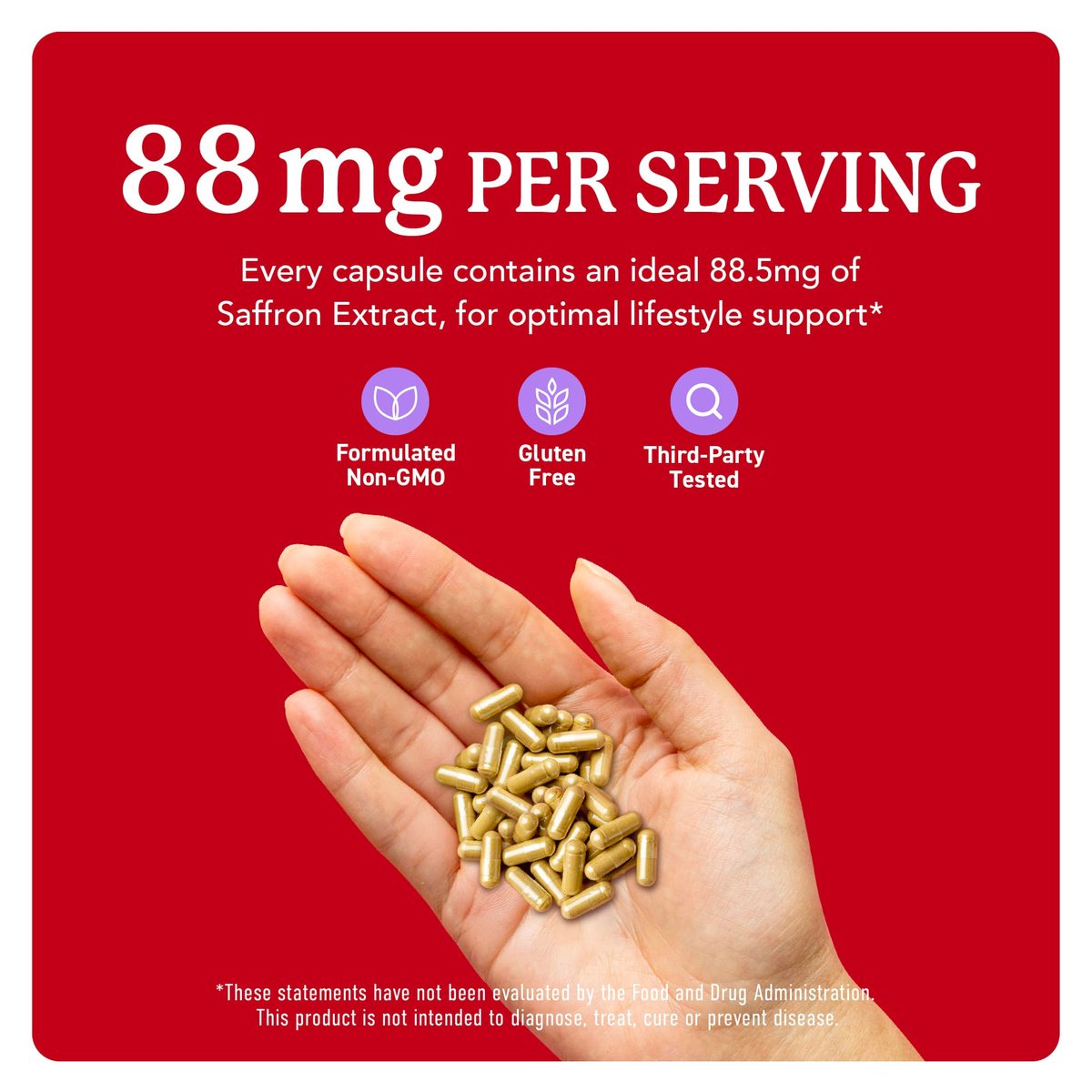 Saffron Supplements 88.5mg | 3-Month Supply | Pure Saffron Extract Capsules for Mood, Focus, Eye Health & Energy Balance Support | Crocus Sativus Extract | Gluten-Free & Non-GMO | 90 Capsules - görsel 7