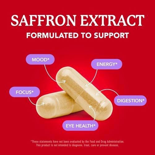 Saffron Supplements 88.5mg | 3-Month Supply | Pure Saffron Extract Capsules for Mood, Focus, Eye Health & Energy Balance Support | Crocus Sativus Extract | Gluten-Free & Non-GMO | 90 Capsules - görsel 4