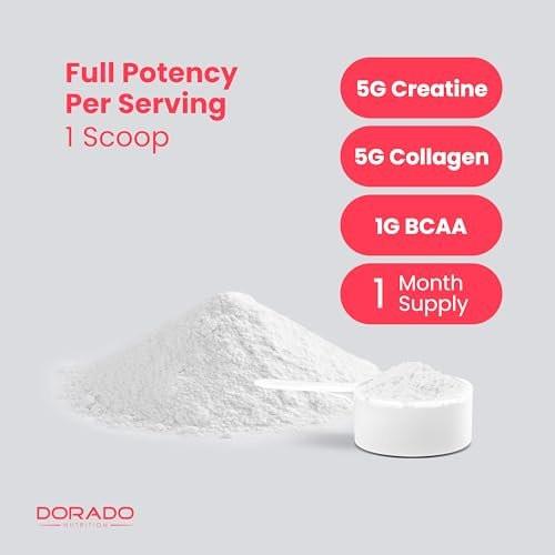 Creatine for Women | Creatine Monohydrate Powder 5G + 5000mg Collagen + 1000mg BCAA 2:1:1 Powder (30 Serving) Support Glutes, Lean Muscles, Recovery, Energy & Stamina Non-GMO, Gluten Free - USA Made - görsel 5