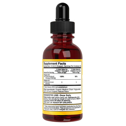 Feel Great USDA Organic Liquid Vitamin D Drops for Infants & Toddlers (2 oz) w/ K2 for Absorption | Vitamin D for Kids Supports Immune Support & Bone Health | Sugar Free, Vegan, Non-GMO & Gluten Free