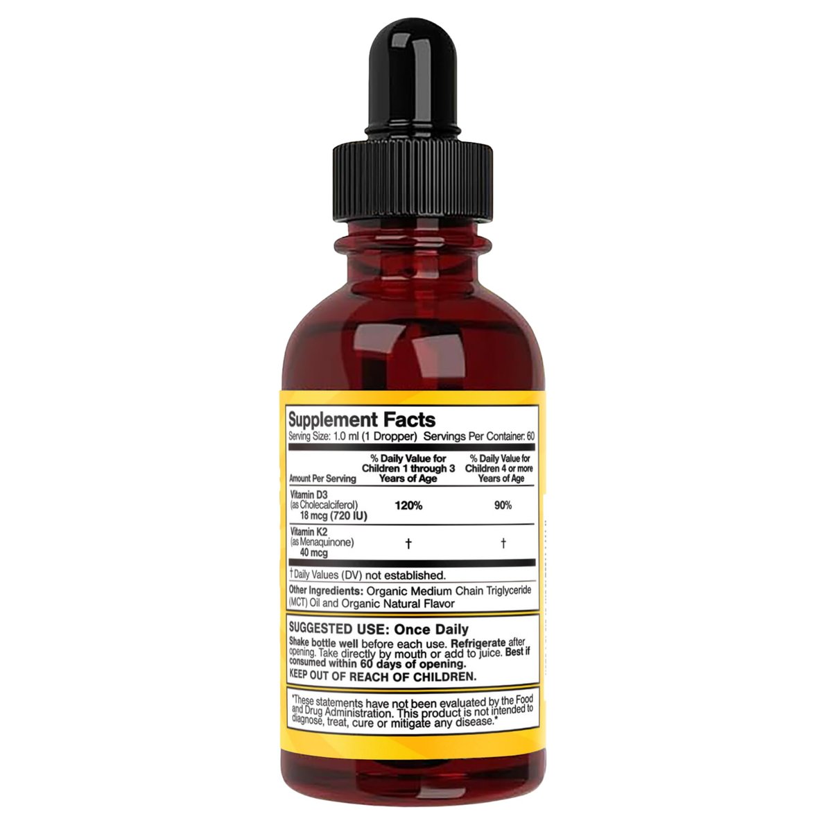 Feel Great USDA Organic Liquid Vitamin D Drops for Infants & Toddlers (2 oz) w/ K2 for Absorption | Vitamin D for Kids Supports Immune Support & Bone Health | Sugar Free, Vegan, Non-GMO & Gluten Free - görsel 7