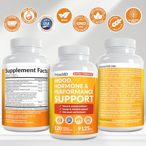 19-in-1 Extra Strength Peruvian Maca Root Capsules - 9125 mg Ashwagandha Supplements with Fenugreek and Ginseng for Mood, Hormone and Performance Support (120 ct) - görsel 10