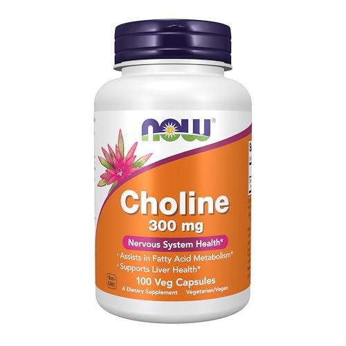NOW Supplements Choline 300 mg, 100 Veg Capsules - Nervous System & Liver Health Support, Vegan - görsel 4