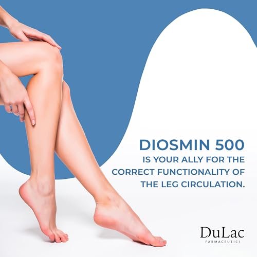 Dulac Diosmin 500, Micronized Diosmin Hesperidin Dietary Supplement 1000mg per serving, Horse Chestnut Extract, Butcher’s Broom & Red Grape Extract, Leg Circulation Support, 40 Tablets, Made in Italy - görsel 3