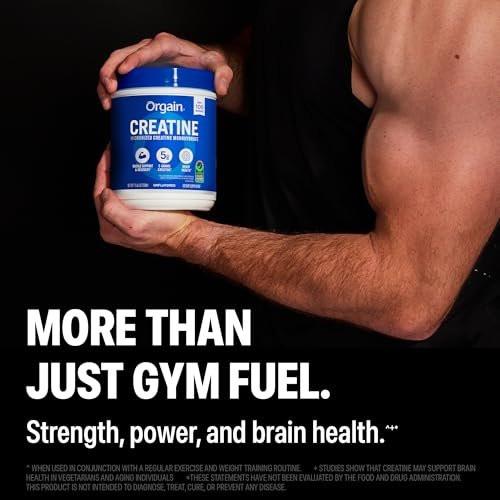 Orgain Creatine Monohydrate Micronized Powder, 100 Servings, Unflavored, Supports Muscle Growth, Post Workout Recovery and Brain Health, No Artificial Additives, for Men & Women (Packaging May Vary) - görsel 10