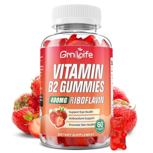 GrnLife Vitamin B2 Gummies, Riboflavin 400mg with Magnesium for Kids & Adults, B2 Gummies for Migraine Relief & Energy Support, Strawberry Flavor, 60 Count - görsel 14