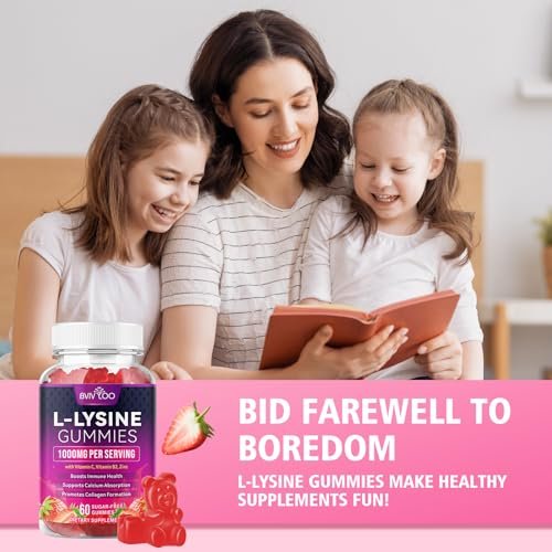 2 Pack L-Lysine 1000mg Gummies for Immune Support & Skin Health - High Potency Vegan Gummies, Sugar-Free, Natural Berry Flavor, Gluten-Free Chewable Supplement for Adults & Kids - 120 Gummies - görsel 4