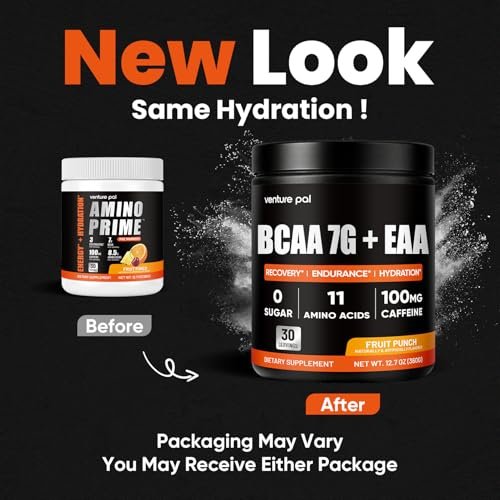 Venture Pal Sugar Free 7g BCAA + EAA Powder | Supports Muscle Recovery, Growth, Strength & Endurance – 9 Essential Amino Acids with L-Glutamine, Caffeine, Vitamin & Electrolyte for Energy & Hydration - görsel 8