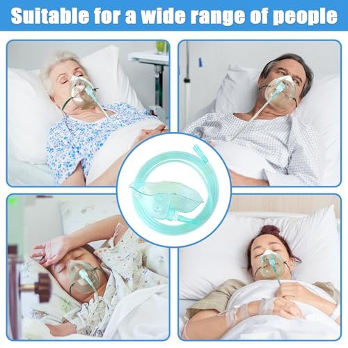Geiserailie 2PCS L Oxygen Mask with 6.6 Ft Tubing and Adjustable Elastic Strap, Adult Oxygen Mask with Tubing, Breathing Masks for Face Adult - görsel 10