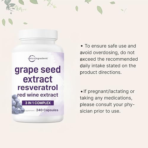 Micro Ingredients Grape Seed Extract, 240 – Max Strength Polyphenols: Rich in polyphenols, which help neutralize – Image 2