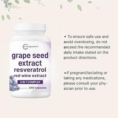 Micro Ingredients Grape Seed Extract, 240 – Max Strength Polyphenols: Rich in polyphenols, which help neutralize – Image 2