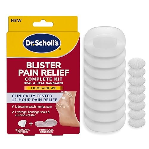 Dr. Scholl’s Blister Pain Relief Complete Kit, 8 ct - The Only Blister Treatment with an Active Pain Reliever, Seal & Heal Bandages with Hydrogel Technology, Blister Pads, 4% Lidocaine to Numb Pain - görsel 13