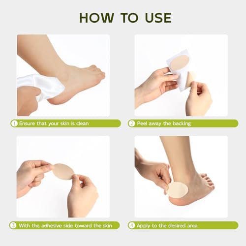Bukihome Moleskin Adhesive Pads for Feet - Blister Prevention Tape - Moleskin Padding for Blisters, Shoes, Toes, Heel, Reduce Friction Pain - 11 Sheets of 4 Shapes (22 Pieces Total, Beige) - görsel 14