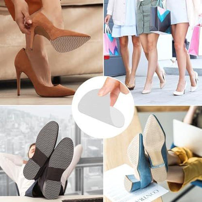 6 Pack Shoe Sole Protector - Self-Adhesive Anti-Slip Grips for High Heels & Boots | Shoes Non-Slip Bottom Covers for Women (6 x 4inches, Clear)