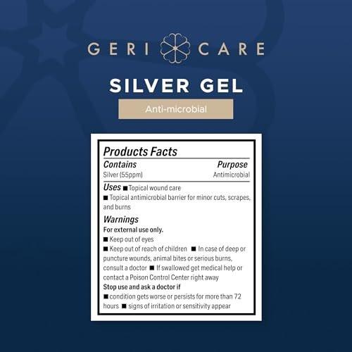 Antimicrobial Silver Gel By GeriCare | Wound Care Cream For Cuts Scrapes Minor Burns | Natural Topical Skin Healing Ointment | 55PPM Colloidal Silver Gel For Wound Dressing | Long-Lasting Protection | 1.5oz - görsel 10