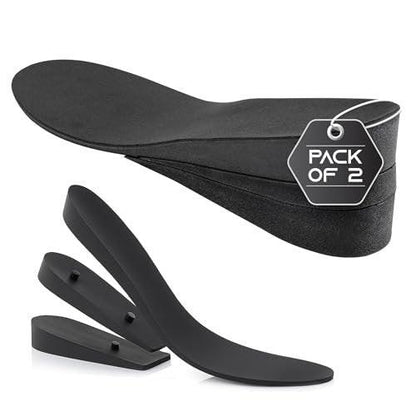 Height Increase Insoles for Mens Shoes (1 to 3" Boost) Adjustable 3 Layer Height Booster Inserts to Make You Instantly Taller, Heel Lifts (Mens 10-12.5)