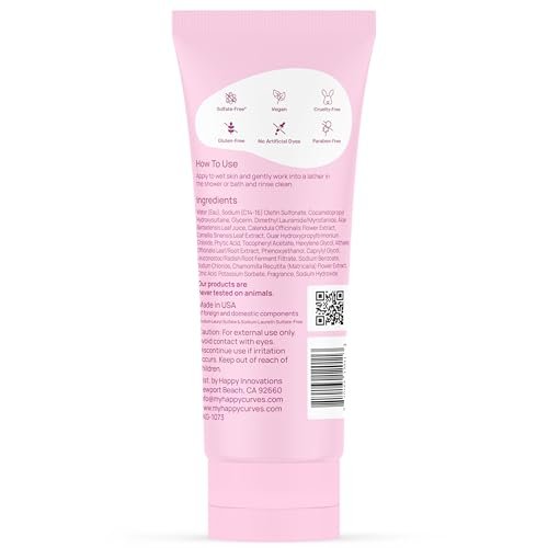 HAPPY CURVES Feminine Wash - pH Balanced Cleanser with Aloe & Vitamin E - Sulfate-Free, Paraben-Free Intimate Care for Women - Odor Control, Gentle Daily Vaginal & Sensitive Skin (Tahitian Vanilla) - görsel 4