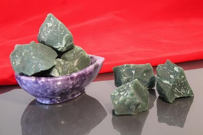 Large 1.25-2.0” Natural Green Jade Raw Crystals Stones for Meditation, Chakra, Reiki, Crystal Grid, Energy Work, Wire Wrapping, Tumbling & Spiritual Home Decor