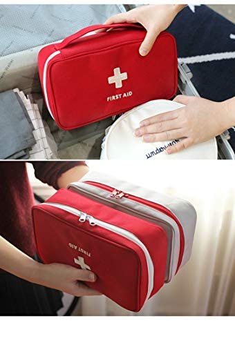 PenyaZo First Aid Bag - Empty First Aid Kit Bag for Home, Outdoor, Travel, Camping, Hiking, Mini Empty Medical Storage Bag, Portable Pouch (Gray) - görsel 9