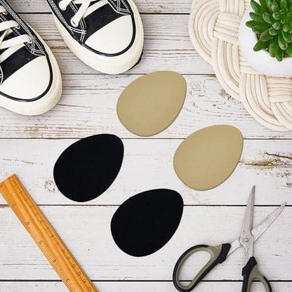 Jecery 36 Pcs Suede Soles for Dance Shoes Non Slip Shoe Pads on Bottom of High Heeled Shoes Protectors Adhesive for Women (Beige, Black)