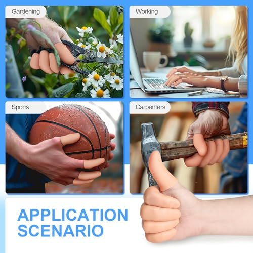 20 Pcs Gel Finger Protectors, Finger Caps Silicone Fingertips Protection, Reusable Soft High Elastic Fingertip Bandages for Relief Fingers Arthritis, Cracked , and Other Fingers Pain(Multi-Size) - görsel 2
