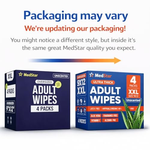 Adult Wipes for Elderly 4 Pack - Extra Large – Extra Large Size: Each wipe measures XXL, covering more surface – Image 1