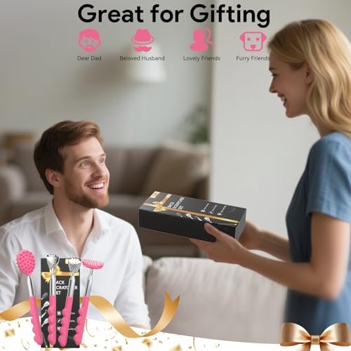 Gumry Versatile Back Scratcher - Portable Telescoping Extendable Back Massager Tool with Different Heads & Rubber Handles, Stocking Stuffers & Birthday Gifts for Women, Mom, Her, Men - Pink - görsel 3
