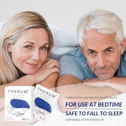 THERUM 120 Mins Long Lasting Self Heating Steam Eye Mask for Tired & Dry Eyes, Meibomian Gland Dysfunction, Stye, Blepharitis (14units/1box)