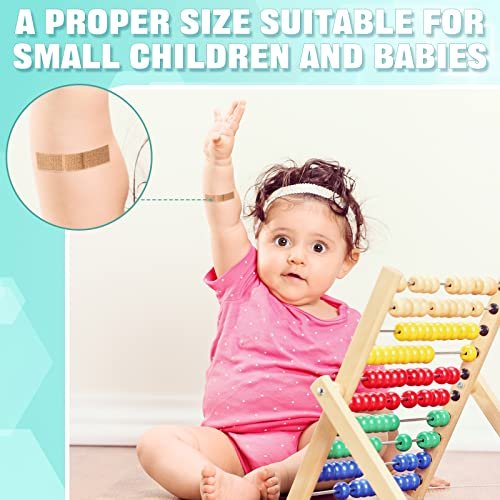 Weewooday 300 Pcs Small Bandage Bulk Nose Bandage Fabric Adhesive Bandages Flexible Breathable Bandages Fabric Bandages for Small Wound Protection Care (0.34 x 1.6 Inch) - görsel 10