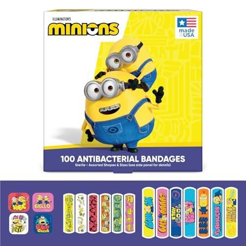 Minions Kids Bandages, 3 Assorted Sizes 100 CT | Wear Like Stickers, Flexible Adhesive Bandages for Minor Cuts, Scrapes, and Burns. Great Gift Idea for Kids - görsel 8