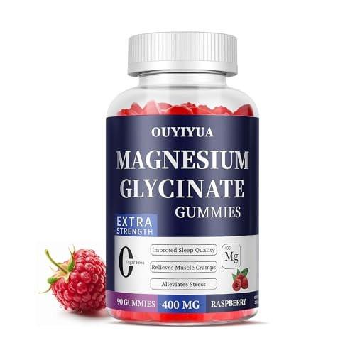 Magnesium Glycinate 400mg Gummies, Sugar Free Magnesium Gummies with Vitamins D, B6 for Sleep Support, Stress and Muscle Relief for Men and Women, 90 Count - görsel 10