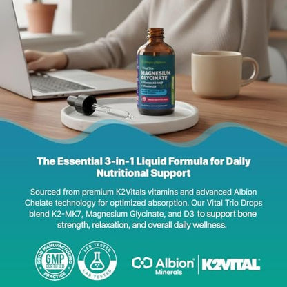 Magnesium Glycinate, Vitamin K2 & D3 – Vitamin D3: Essential for calcium absorption and immune function, vitamin – Image 13