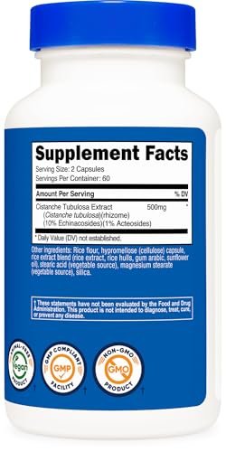 Nutricost Cistanche Tubulosa 500mg Per Serving, 120 Capsules - Vegan, GMO-Free, 60 Servings - görsel 2