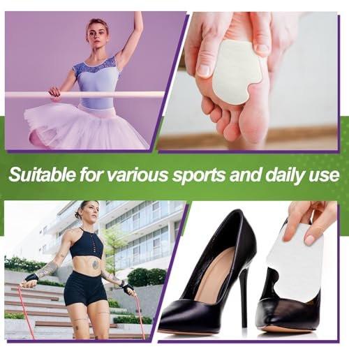 Cutecrop 20 Pcs Sesamoiditis Pads, 1/4" Thick Dancers Pads for Ball of Feet Pain Thick Adhesive Skived Felt Callus Sesamoiditis Relief Forefoot Cushion Pad Ball of Feet Pain(White,Left) - görsel 11