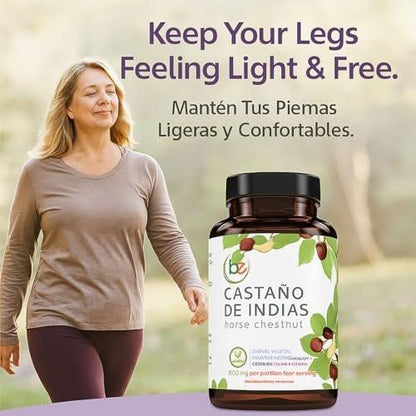 Castaño De Indias (Horse Chestnut Capsules) – 1500 mg per Serving, 90 Veggie Caps, 100% Natural, Premium Dietary Supplement, Made in USA – Supports Circulatory & Vein Health