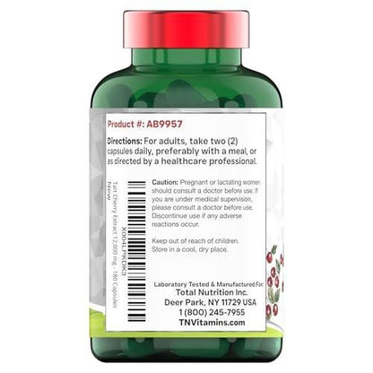 Tart Cherry Capsules 400 mg of 30:1 Extract Per Serving - 180 Count | Ultra-Potent Tart Cherry Extract Capsules | Joint, Sleep, & Recovery Support* | High in Antioxidants | Non-GMO | Made in the USA!