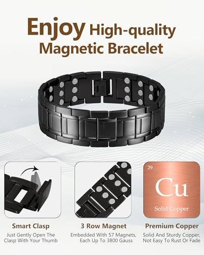 Feraco 3X Strength Copper Magnetic Bracelet – Magnetic Strength: 3800 Gauss – Image 8