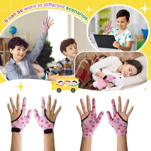 4pcs Thumb Sucking Guard Gloves Kids Anti Thumb Sucking Glove Chewy Compression Thumb Sucking Stop Nail Biting Finger Biting Glove for Kids Thumb Guard for Ages 5-12 - görsel 11