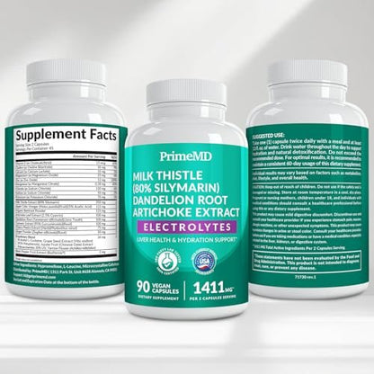 22-in-1 Liver Support Capsules – Supplement with Milk Thistle, NAC, Electrolytes & BioPerine – Smart Dose for Natural Filtration & Daily Hydration – 90 Vegan Capsules