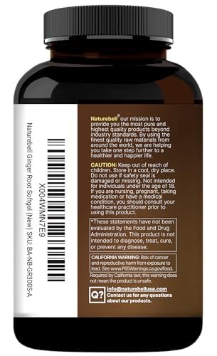 NatureBell Ginger Root Extract with MCT Oil – 300 Softgels | Ginger Supplement for Daily Use | 5-Month Supply | Non-GMO, Gluten Free
