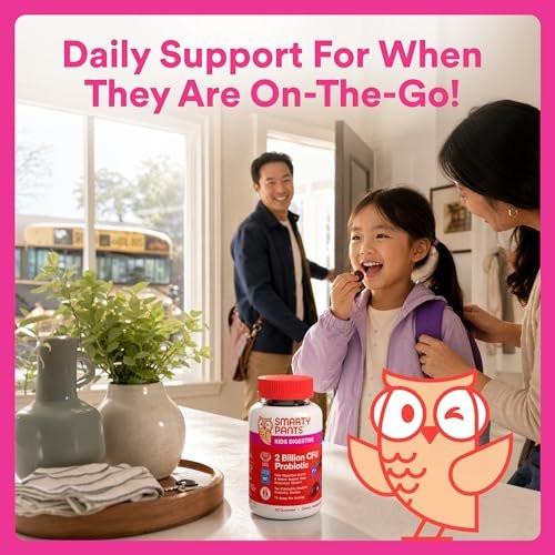 SmartyPants Kids Probiotic Gummies for Digestive Health: 2 Billion CFU Gut Health and Immune Support Supplement, Clinically Studied Probiotic, Gluten Free, Grape, 30 Count (30 Day Supply) - görsel 15