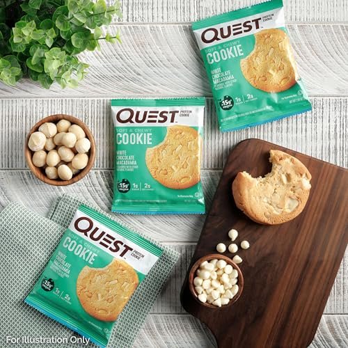 Quest Nutrition White Chocolate Macadamia Protein Cookie, 15g Protein, 1g Sugar, 2g Net Carbs, Keto Friendly, High Protein, Low Carb; 4 Count - görsel 9
