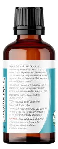 Viva Doria Peppermint Essential Oil, USDA Certified, Organic Peppermint Oil, 100% Pure, Natural Essential Oil, Undiluted, for Aromatherapy | Food Grade, 30 mL (1 Fluid Ounce) - görsel 5